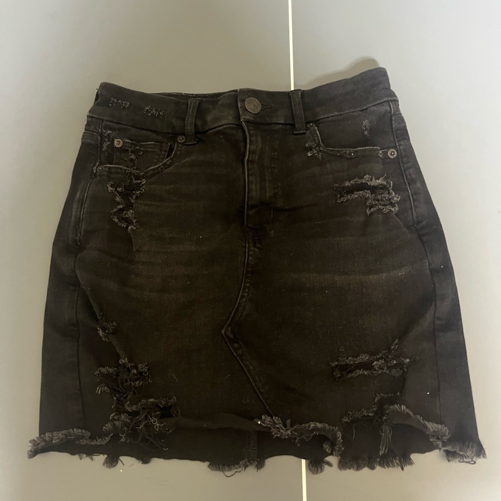 Black American Eagle, jean skirt